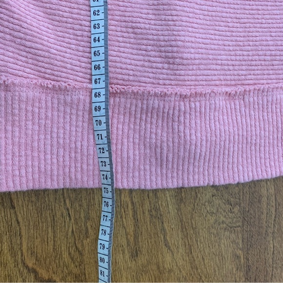 We The Free Tunic Sweater Pink Ribbed Oversized Size Small Mock Neck Cozy - Picture 6 of 10